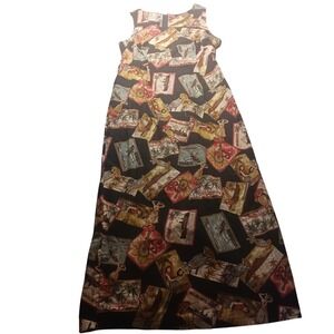 Hilo Hattie Hawaiian Maxi Dress‎ NWT Sz 12 Island Postcard Print Resort Island